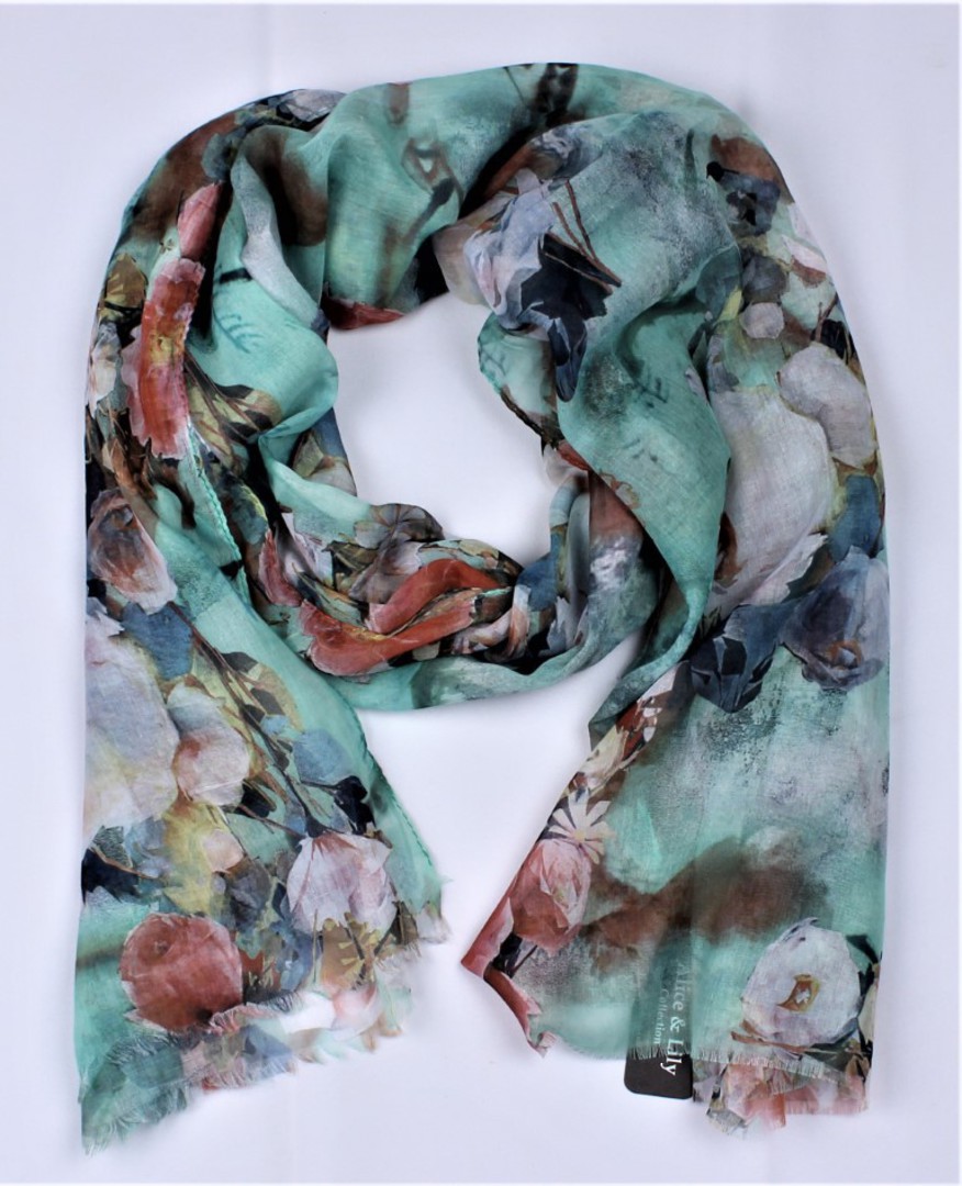Alice & Lily printed scarf green Style : SC/4921GRN image 0